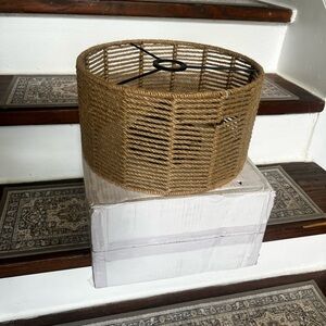 Natural Woven Wicker Drum Lamp Shade